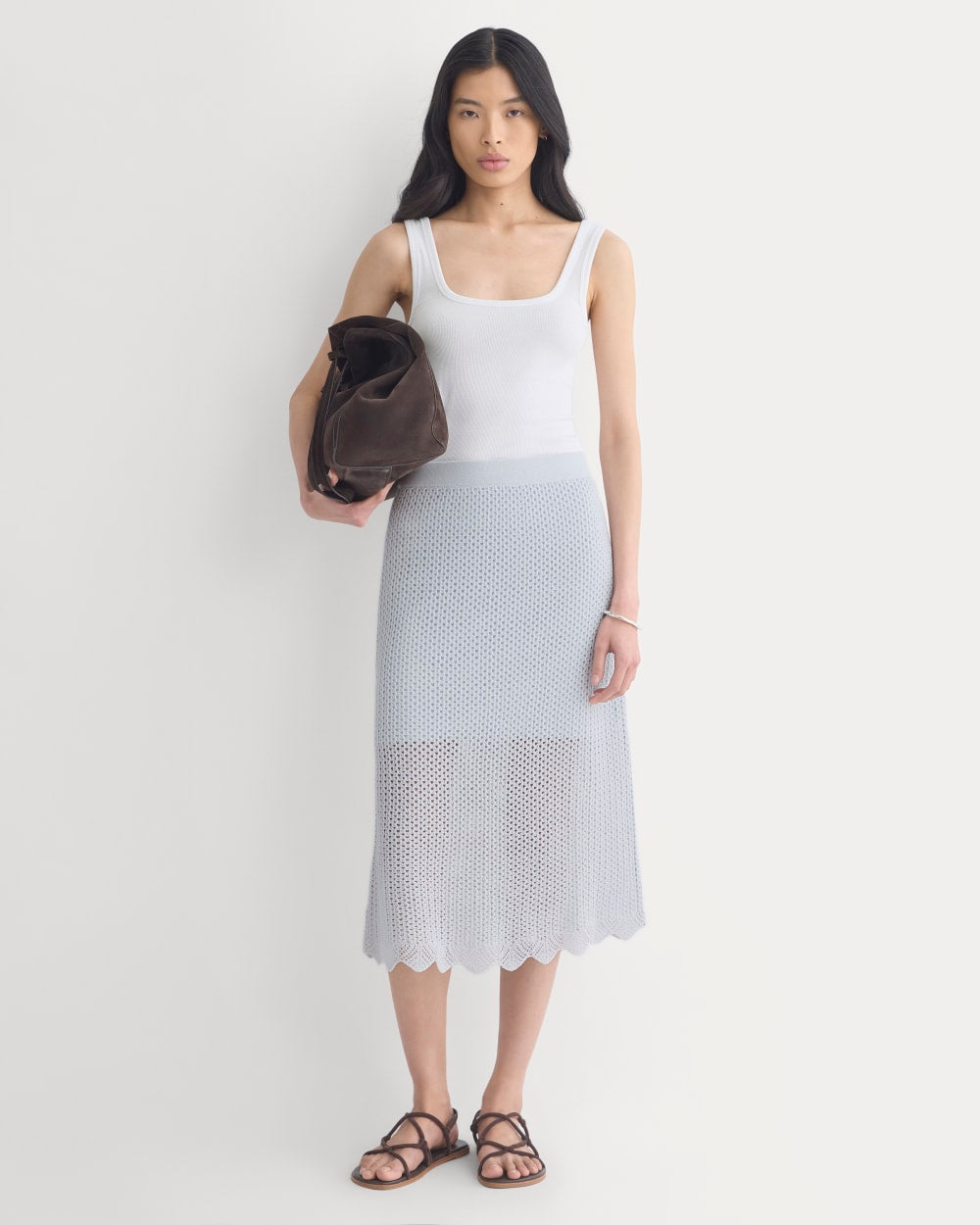 Lace-Knit Midi Skirt | Skywriting