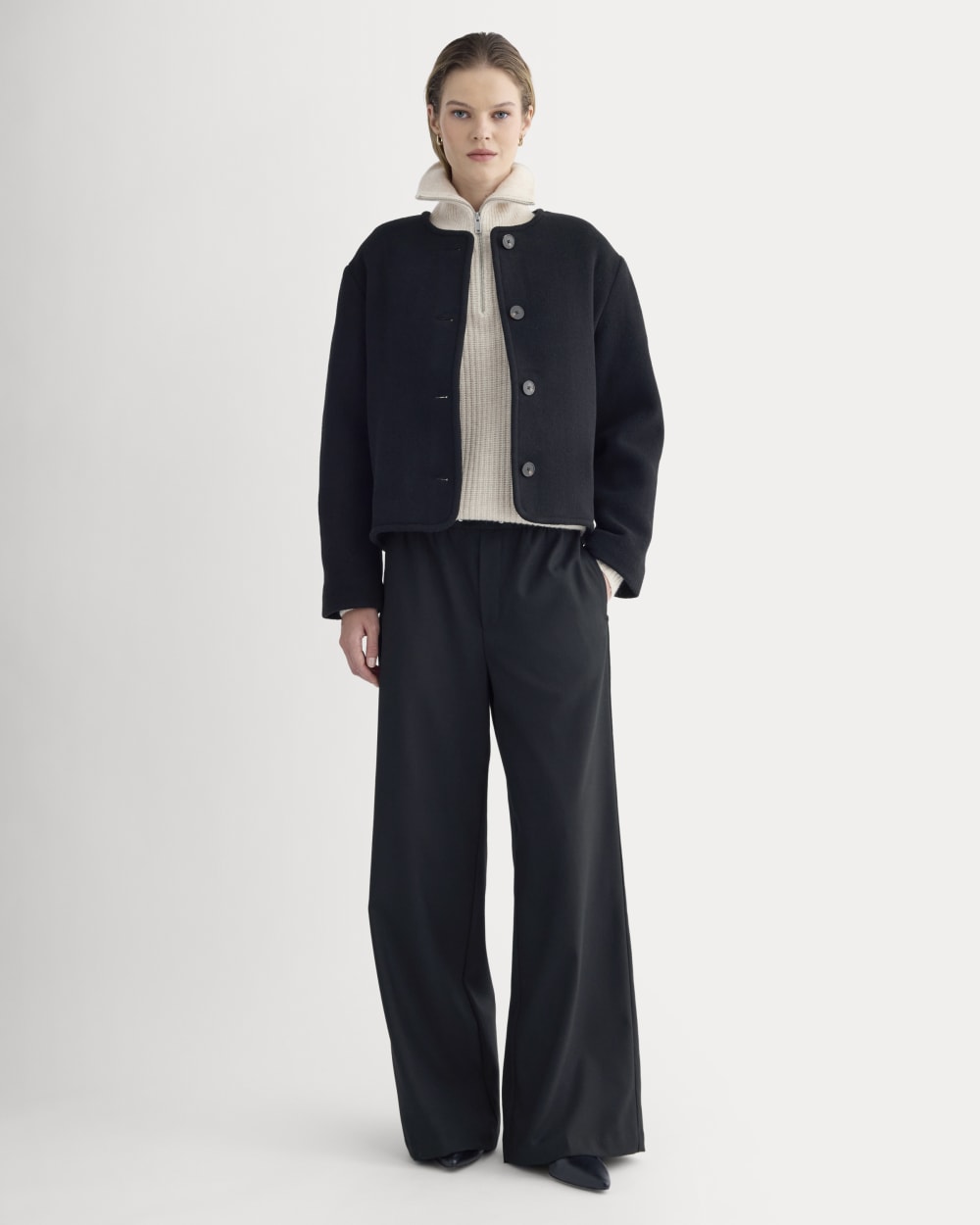 The Cocoon Coat in Wool | Black - Image 3