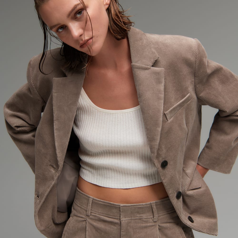 The Corduroy Way-High® Drape Pant | Taupe Grey - Image 5