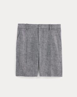 Alternative view of The 7 Linen Trouser Short | Navy Chambray