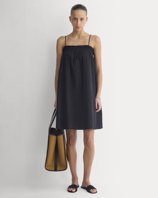 Gauze Smocked Dress | Black