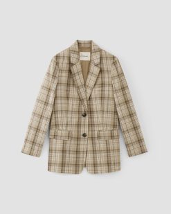 Alternative view of The Oversized Blazer in Buttersmooth | Pale Khaki Plaid