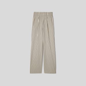 Alternative view of The Draper Pleated Pant in Buttersmooth | Ombre Stripe | 30 Inseam