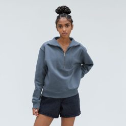 Alternative view of The Track Half-Zip | Faded Blue