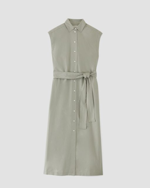 Alternative view of The Supima® Cotton Short-Sleeve Shirt Dress | Sage Green