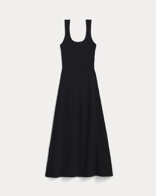 Alternative view of The Crochet Knit Tank Dress | Black