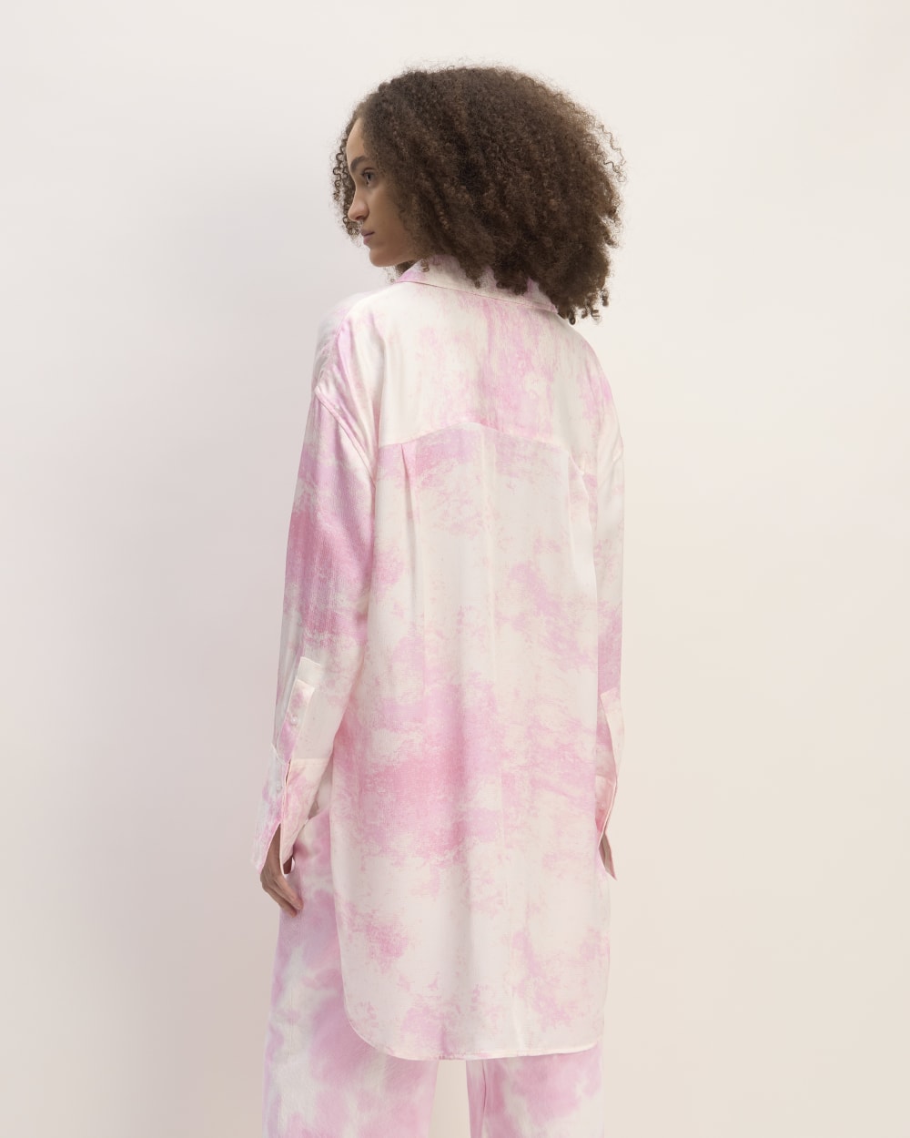 The Everlane x Marques' Almeida Satin Tie-Dye Shirt | Pink Tie-Dye - Image 7