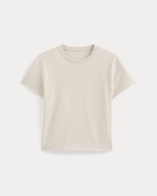 Alternative view of The Box-Cut Tee in Essential Cotton | Heathered Oats | No Pocket