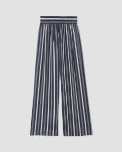Alternative view of The Satin Pull-On Pant |  Navy / Bone