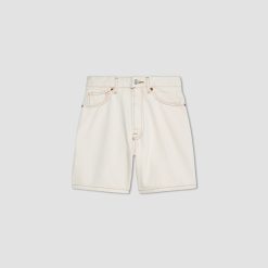 Alternative view of The A-Line Denim Short | Ecru