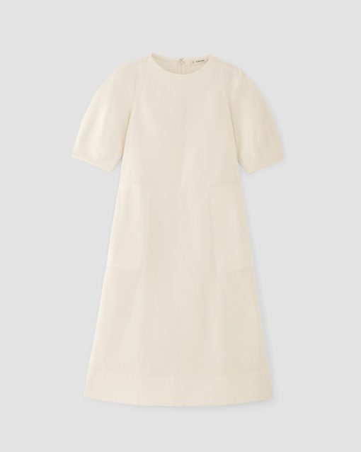 Alternative view of The Short-Sleeve Puff Midi Dress | Bone