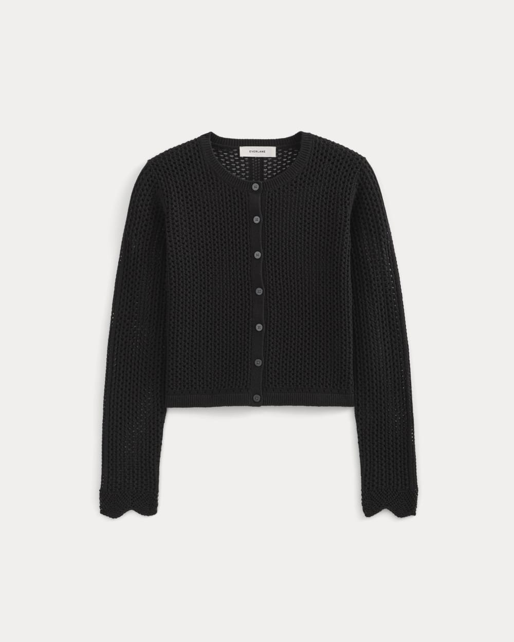Lace-Knit Cardigan | Black - Image 2