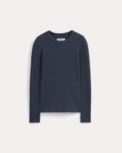 Alternative view of The Cozy Rib Long-Sleeve Tee | Mood Indigo