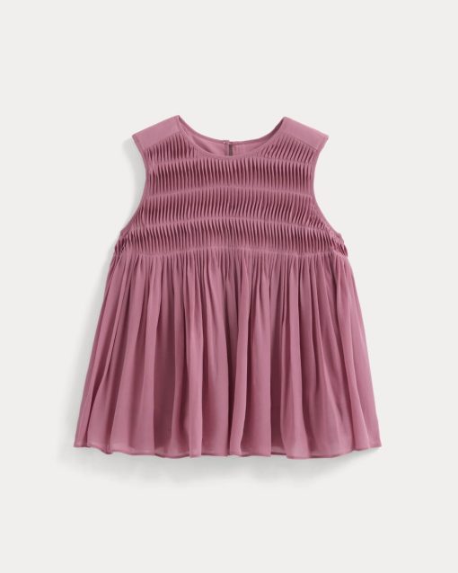 Twisted Pleat Tank in Silk Georgette | Heather Rose