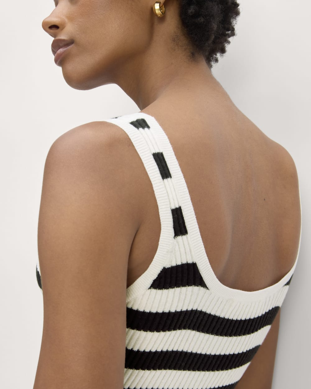 The Crochet Knit Tank Dress | Bone / Black - Image 4