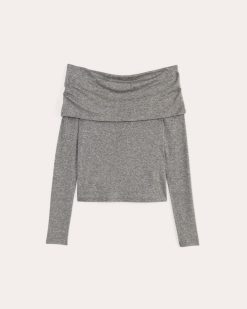 Alternative view of The Off-the-Shoulder Top in Butterluxe | Heather Charcoal