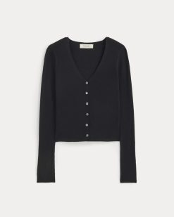 Alternative view of The Cardigan in Ultrasoft Merino | Black