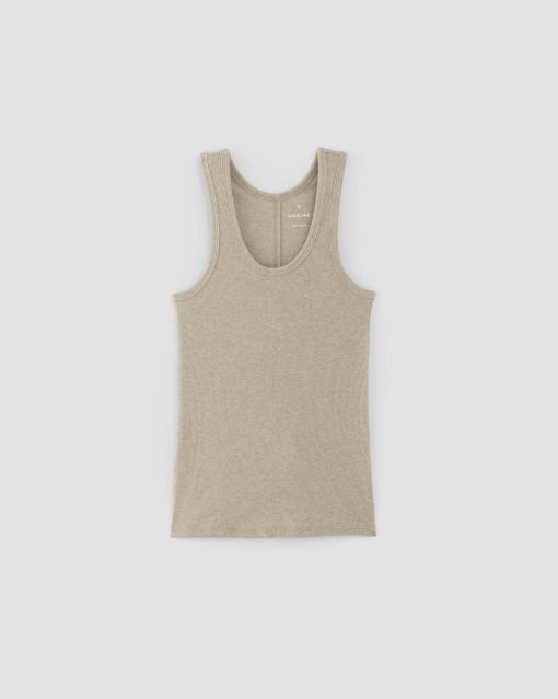 Alternative view of The Luxe Rib Tank | Heathered Tan