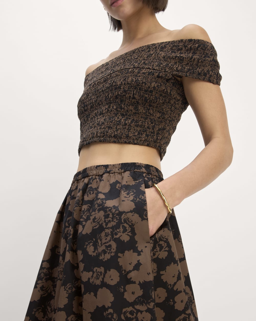 The Supima® Pull-On Maxi Skirt | Black / Cocoa Floral - Image 5