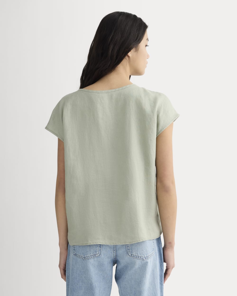 The Muscle Top in Linen | Seagrass - Image 5