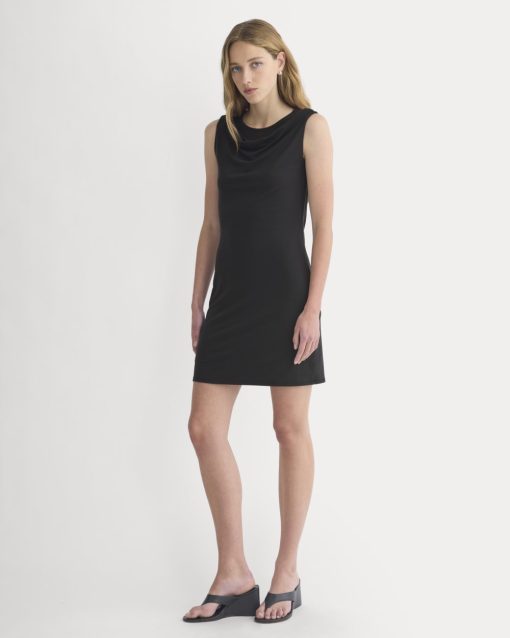 Cowl Neck Mini Dress | Black