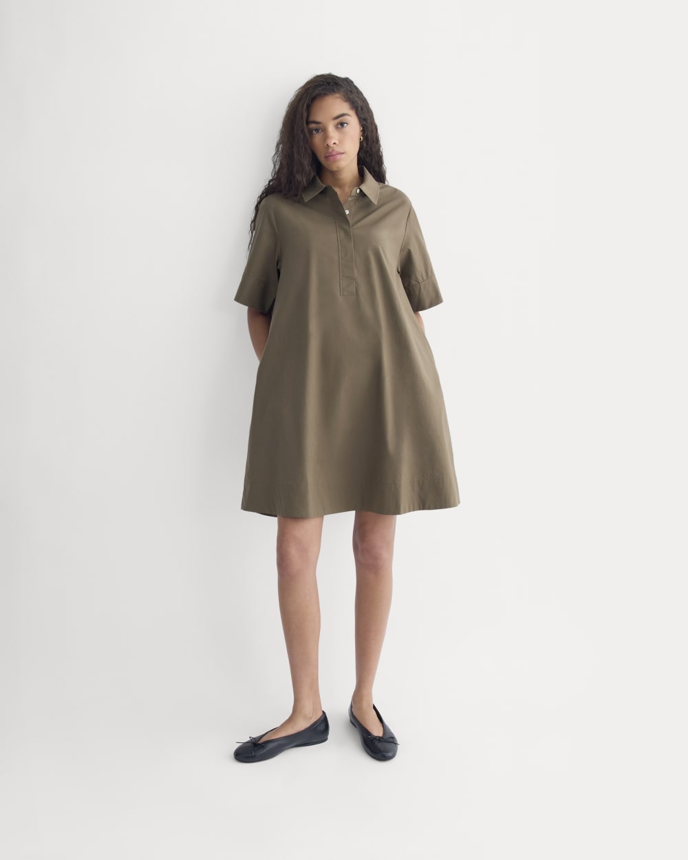 Popover Mini Shirtrdress in Ultrasoft Cotton | Beech - Image 5