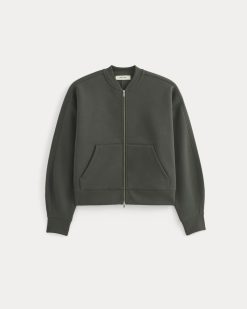 Alternative view of Luxe Fleece Bomber Jacket | Washed Black