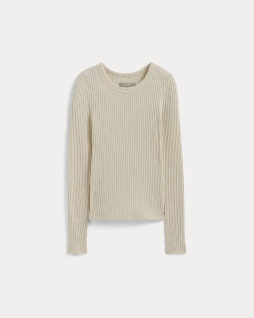 Alternative view of The Cozy Rib Long-Sleeve Tee | Bone