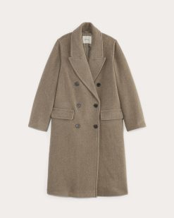 Alternative view of The Double-Breasted Coat in Wool | Heather Taupe
