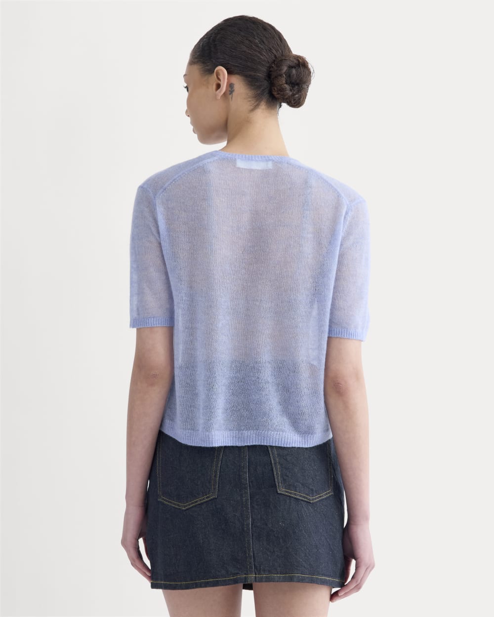 The Air Alpaca™ Short-Sleeve Cardigan | Soft Blue - Image 5