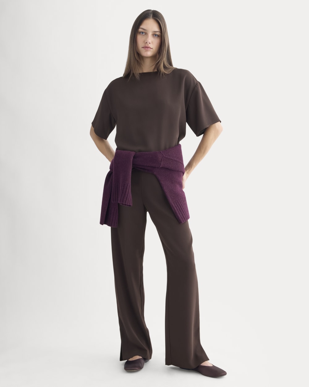 Drapey Crepe Top | Dark Chocolate - Image 3