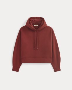 Alternative view of Cropped Luxe Fleece Hoodie | Merlot