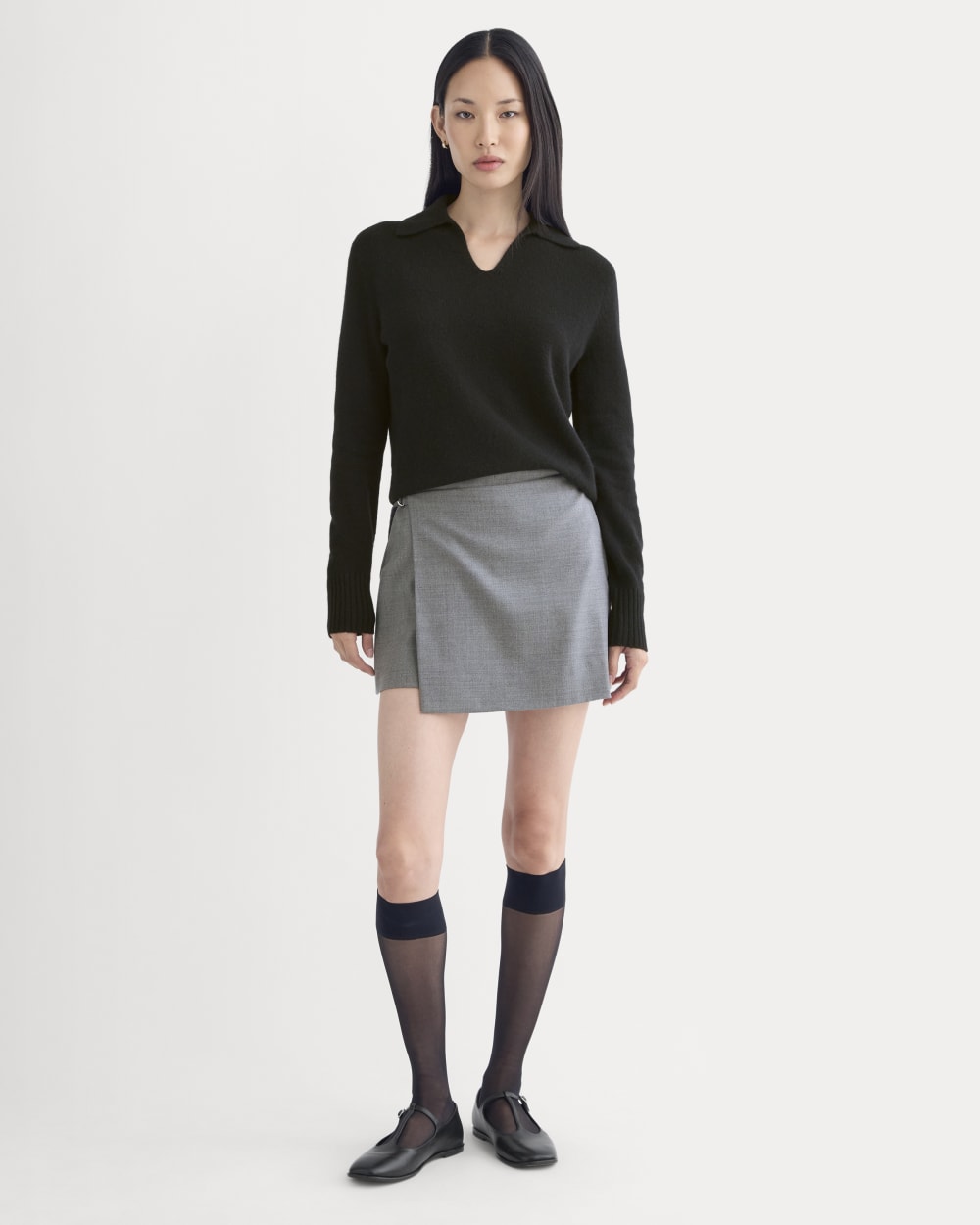 Cashmere Polo Sweater | Black - Image 3