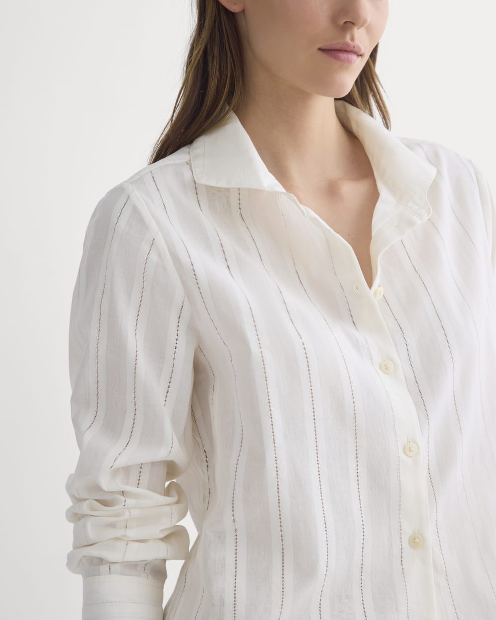 Textured Mini Collar Shirt | Bone - Image 4