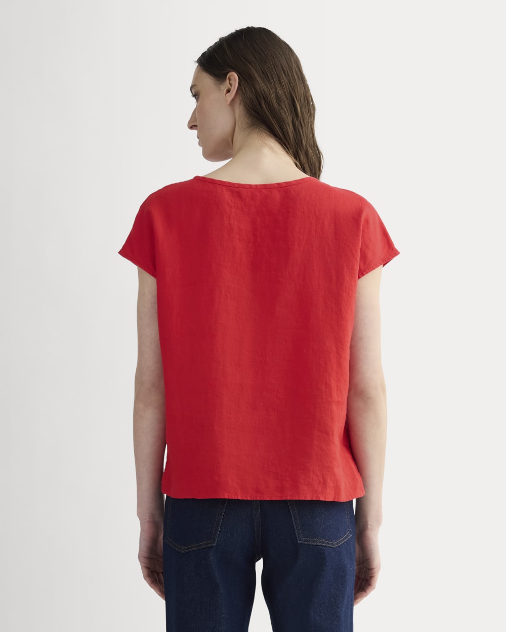 The Muscle Top in Linen | Classic Red - Image 5
