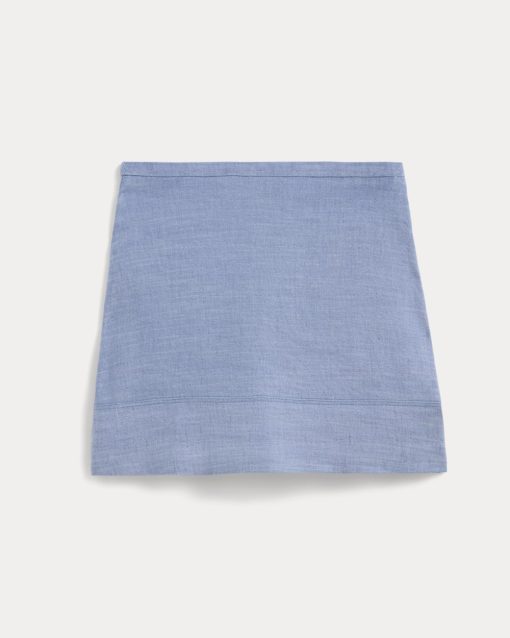 Alternative view of The Mini Skirt in Stretch Linen | Chambray