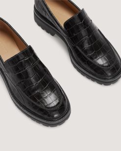 Alternative view of The Lug Loafer | Black Crocodile