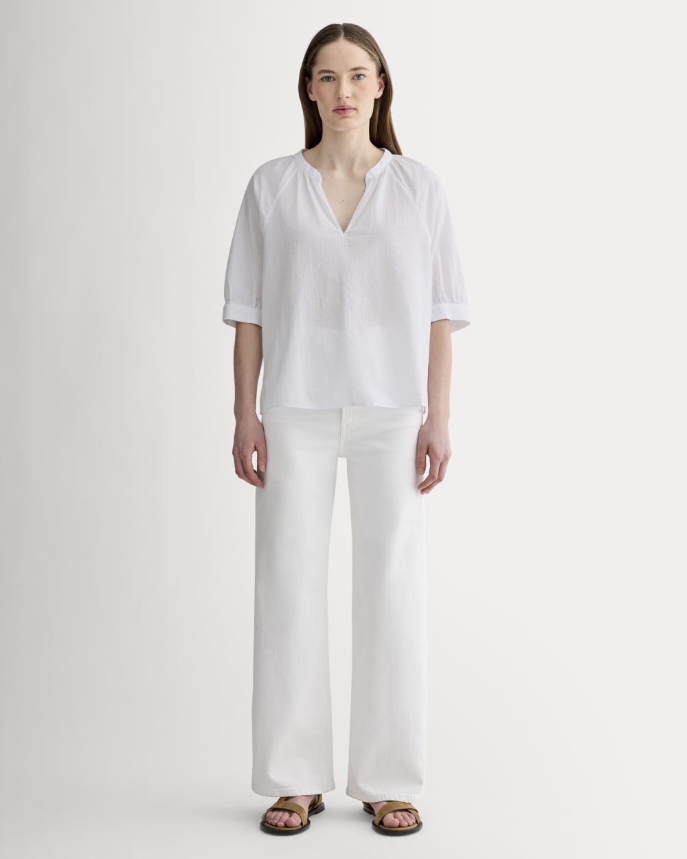 The Gauze Gathered Top | White - Image 3