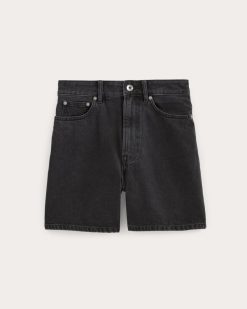 Alternative view of The A-Line Denim Short | Washed Black