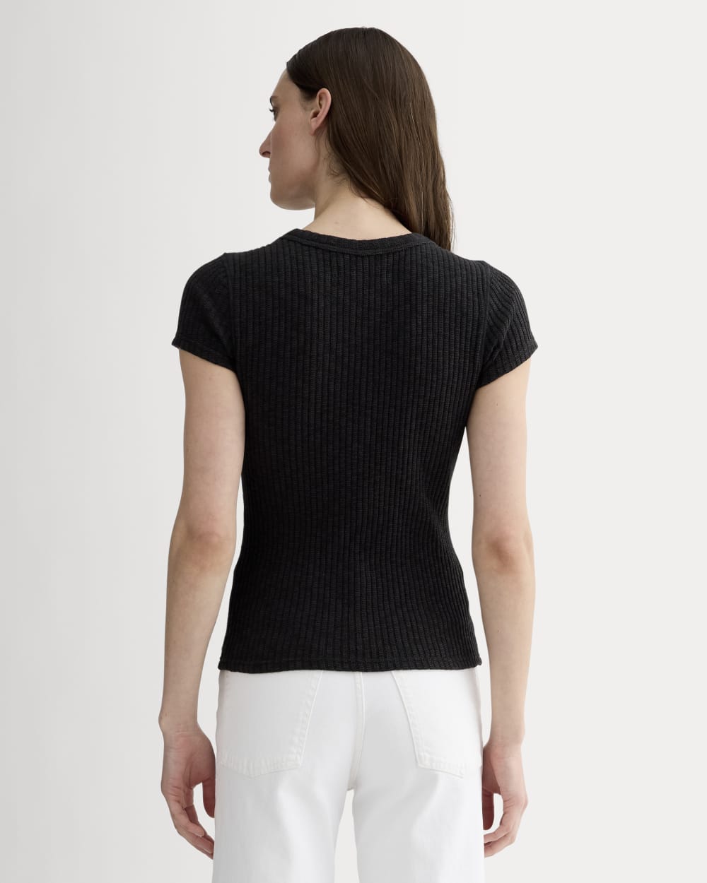 The Cozy Rib Tee | Black - Image 5