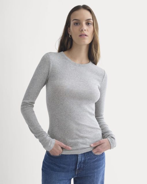Tissue Long-Sleeve Crew | Heathered Grey