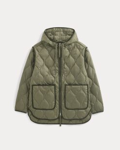 Alternative view of ReNew Quilted Hooded Liner | Lichen Green