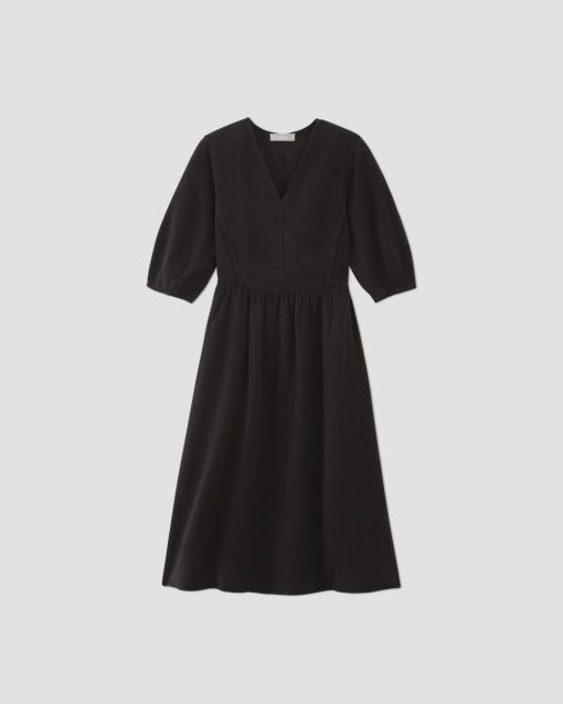 Alternative view of The TENCEL™ Puff-Sleeve Dress | Black