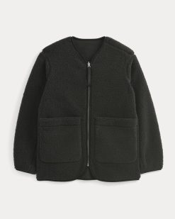 Alternative view of Reversible Teddy Jacket | Black