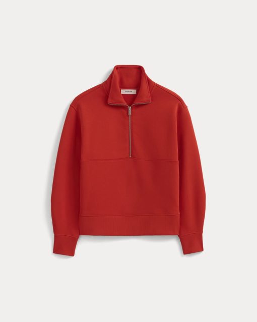 Alternative view of Luxe Fleece Half-Zip Sweatshirt | Fiery Red