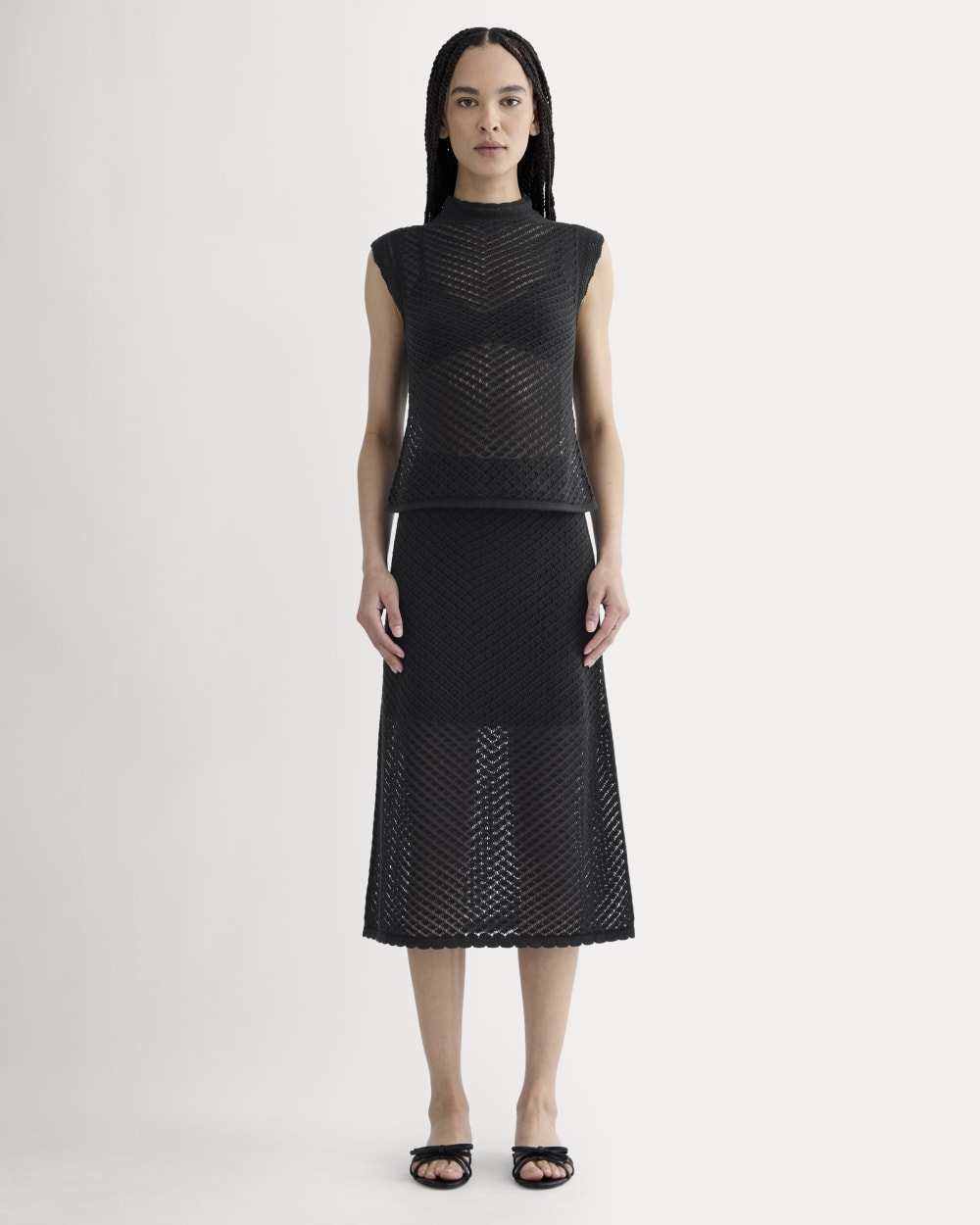 The Lace Knit Skirt | Black