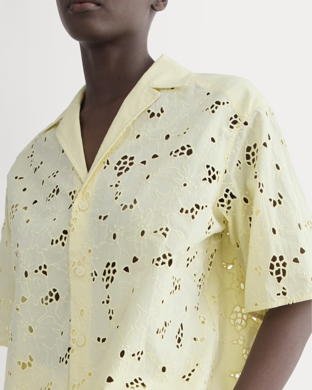 The Eyelet Camp Shirt | Light Yellow - Image 4