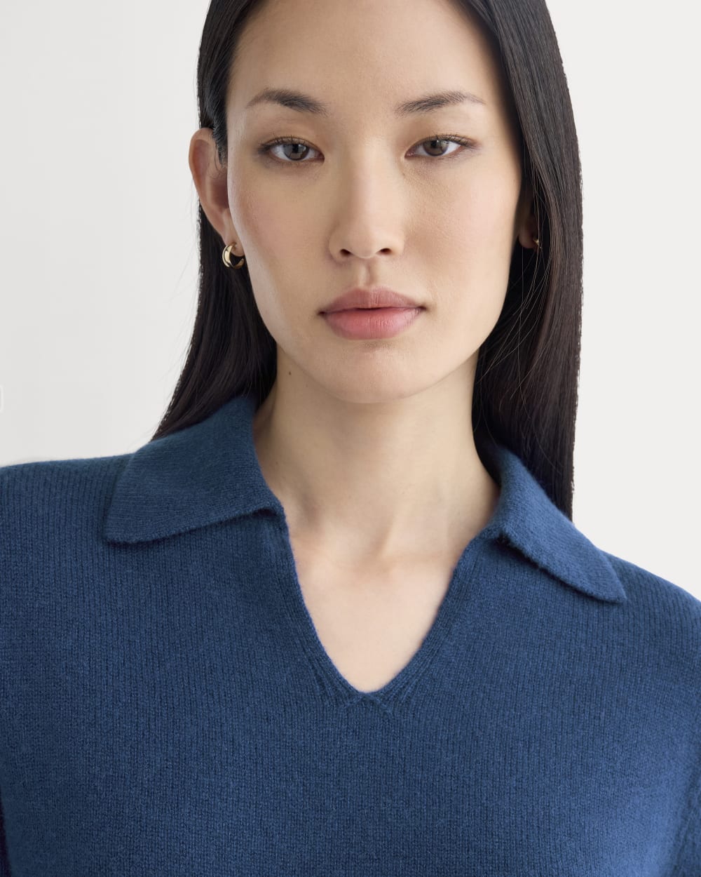 Cashmere Polo Sweater | Deep Lazuli Blue - Image 4