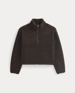 Alternative view of Reversible Teddy Half-Zip Pullover | Coffee Bean