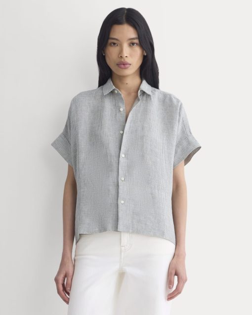 The Boxy Shirt in Linen | Agave Green